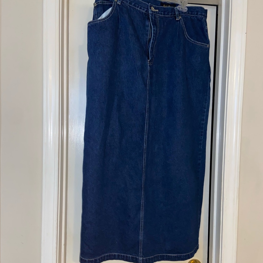 Ashley Stewart Blue Denim Maxi Skirt
